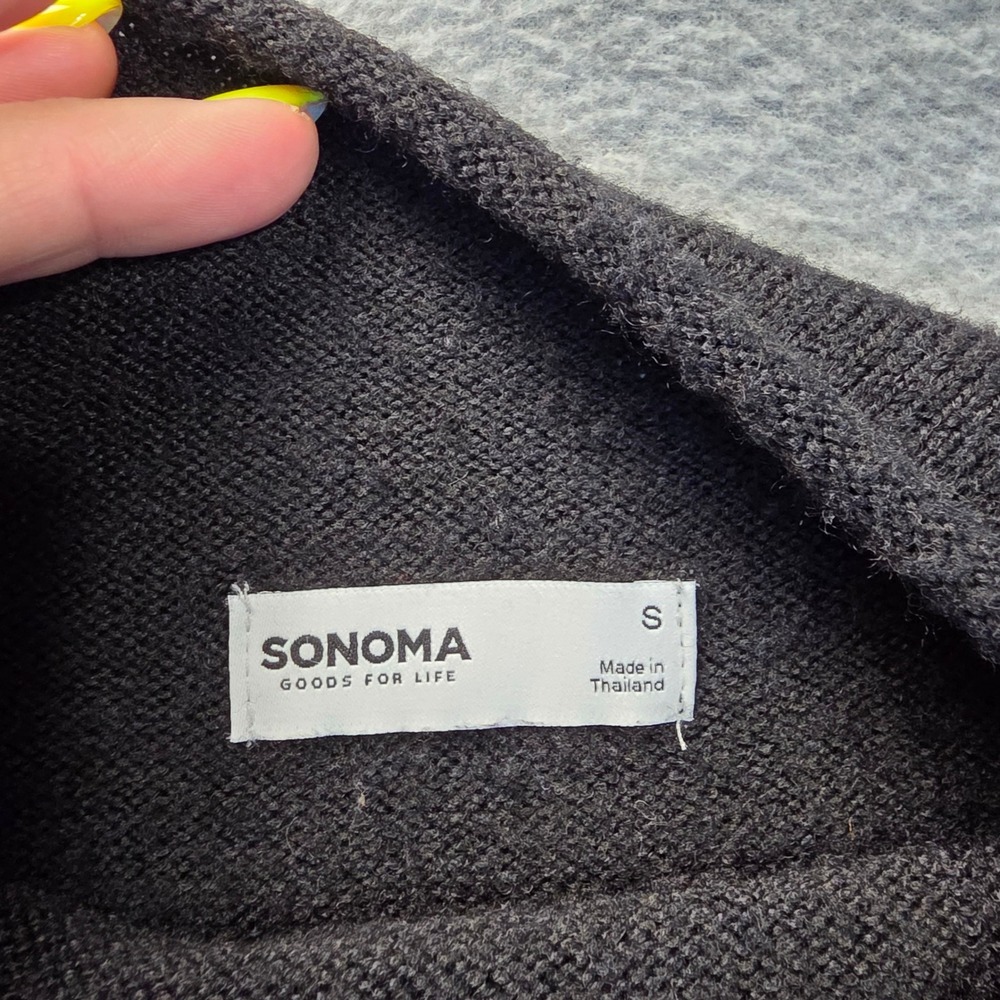 Sonoma Goods For Life Womens Small Mock Neck Sweater Black Knit Relaxed Fit - Picture 3 of 6